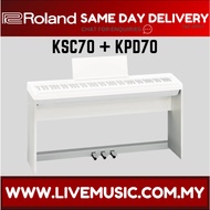 Roland KPD-70 + KSC-70 Original Stand Design for FP-30x Digital Piano - White (KPD70/KSC70/FP30x)