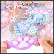 BEVAVAR Plush Cat Paw Squeeze Toy Cute Cat Paw Squishy Slow Rebound Mini Squishy Stress Relief Squee