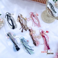 GANTUNGAN Macrame Bag Hanger - BT21 Macrame Bag Charm Keychain Carabiner, Three-Screen Rope Macrame 