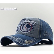 Distressed 2025 Shark Washed Men Women Cap Cross-Border 23 Spring Autumn new Sun Hat Unique European