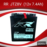 RR รุ่น JTZ8V (12V. 7.4 Ah.) แบตเตอรี่มอเตอร์ไซด์ แบตบิ๊กไบค์ของแท้