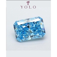 YOLO Lab-grown diamond Rectangular 5.01ct Fancy vivid blue--8791964767204