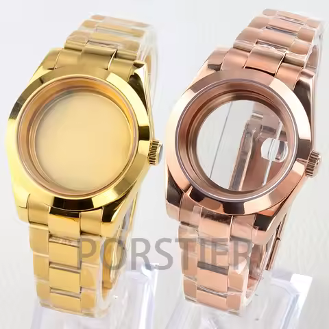 36mm/39mm NH35 Watch Case Solid 316L Stainless Steel Sapphire Glass for Datejust NH35 NH36 Movement 