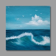 Canvas Painting 20x20cm Aesthetic Ocean Theme - Original Handmade | Decoration Painting