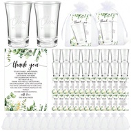 10/50 Sets Acrylic Shot Glasses Favors For Guests, 1.2oz Clear Cups With 'Cheers To Love' Stickers T