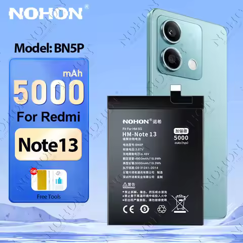 NOHON Battery for Xiaomi Redmi Note 13 12 11 10 Pro 9 8 7 6 5 4 11S 10S 9S Batteries BN5P BN53 BN46 