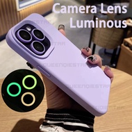 Full Cover Luminous 3D Camera Lens Protector Tempered Glass Back Ceramics Camera Lens Protective Ring For iPhone 15 14 13 12 11 Pro Max 13 12 Mini 14 15 plus