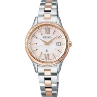 [Seiko Watch] Watch Rukia Standard Collection Round Solar Radio Wave SSVV082 Ladies Silver+Pink Gold