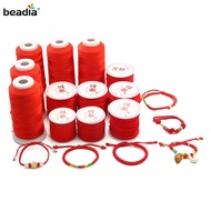 Beadia Tali Nilon untuk Membuat Perhiasan, Tali Kepang Merah untuk Gelang Kalung, DIY Makrame & Simp