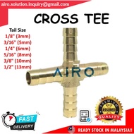 [ Cross Tee ] Brass Fitting Cross Tee 4 Way Hose Connectors Fitting Brass,Air compressor fitting,Pne