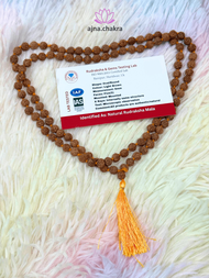 Original 5 Face Rudraksha 108 Mala/Malai (6mm-8mm) Rudraksha Bead With Lab Certificate