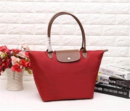 Gift women bag Authentic Longchamp Women bags Le Pliage Original Dumpling bag Large Long handle Nylon Shoulder Bag folded Shopping Bag 1899089545 Red color made in France