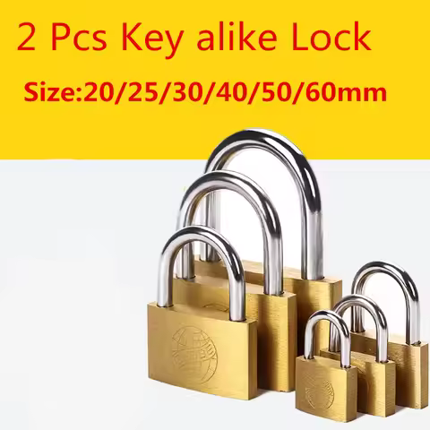 2 Pcs Same key Copper Padlock Wolf Head Brass Lock Small Locks Door Locks 20mm 25mm 30mm 40mm Not Ru
