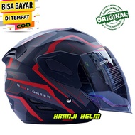 Helm gm fighter / helm gm fighter gv2 black red doft terlaris