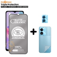 LAYAR 3 IN 1 Anti-Scratch Spy Privacy Oppo A97 5G Screen Free Tempered Glass Camera + Carbon Skin