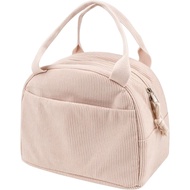 Linkidea Lunch Box for Adult, Corduroy Lunch Bag with Hand Strap, Large Capacity Lunch Bag for Every