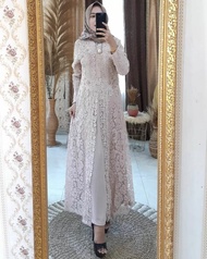 GAMIS PESTA INDONESIA/ GAMIS KRANCANG FULL BROKAT IMPORT KOREA NON GLITER SUPER MEWAH TERBARU ORIGIN