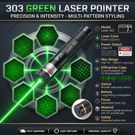 303 Green Laser Pointer High Power Laser Pen Rechargeable USB Laser Light Presentation Astronomy Out
