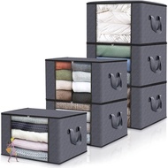 INNICE Foldable Storage Box, Dustproof Non-woven Fabric Clothes Storage Bins, Sundries Organizer 35L