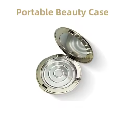 10/30pcs 8g Golden Circular Portable Thin Powder Compact Box Foundation /Blush High Glossy Contourin