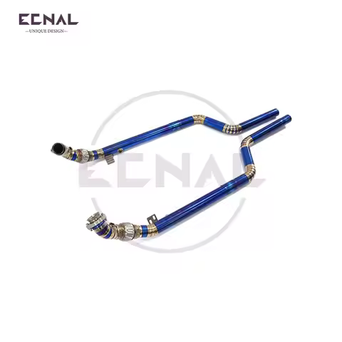 Ecnal Exhaust Straight-through Downpipe TC4 Titanium Alloy Exhaust Pipe for Mercedes Benz W204 C63 4