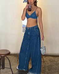 Toonaughty - Denim Top Gun Bra in Light Denim เสื้อบราสายเดี่ยว สียีนส์