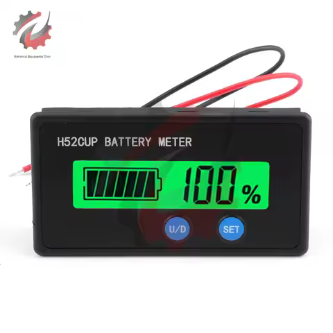 H52 Battery Capacity Indicator 12-72V Lead Acid Battery 3-20S 18650 Lithium Battery Level Tester Met