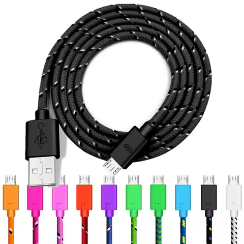 Nylon Braided 3A Micro USB Cable Fast Charging For Samsung Xiaomi Huawei Realme Android Mobile Phone