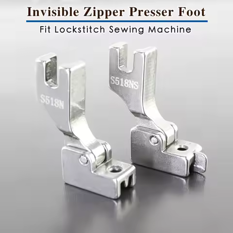 S518 S518N S518S S518NS Invisible Zipper Presser Foot For Industrial Lockstitch Sewing Machine JUKI 