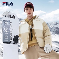 斐乐（FILA） 官方羽绒服情侣款2022冬季宽松休闲长袖立领保暖外套男女装上衣 杨木色-LK 170/92A/M