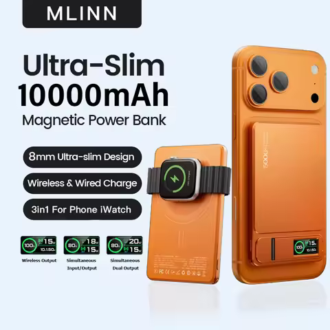 10000mAh Magnetic Powerbank 15W Wireless Power bank PD 20W Fast Charing External Battery For MagSafe