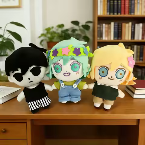 Omori Plush Spoof Cute Little Black Pure Black Creative Plush Christmas Throw Pillow for Children's 