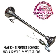 TRUMPET HORN 1 FUNNEL AIR HORN 1 FUNNEL 12-24 VOLT ST003