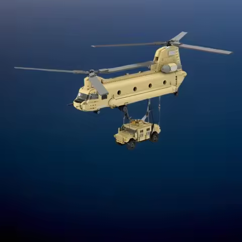 1549PCS MOC Creative Model Boeing Ch 47 F Chinook 1 33 Minifig Scale Premium Display Assembly Buildi