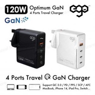 ego - 120W Optimum GaN 4USB 旅行充電器 旅行轉插 智能充電 國際轉插 A2217