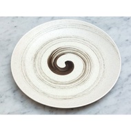 Minimalist Cafe Ceramic Plate - Coupe Ceramic Japanese Dinner Plate SWIRL 27cm