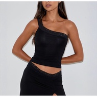 Y2K STYLE ONE SHOULDER JERSEY TOP