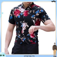 Baju Hawaii Lelaki Summer Hawaiian Shirt Pendek Lengan Baju Pantai Baju Pantai