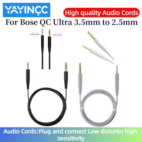 YAYINCC Headphone Cable For Bose QuietComfort Ultra QC Ultra Headphon Audio Cable 3.5mm to 2.5mm Por