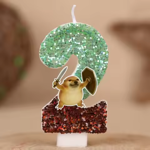What The Dog Doing Digital Candle Number 0-9 Kids Happy Birthday Cake Decoration Supplies Cartoon Pa