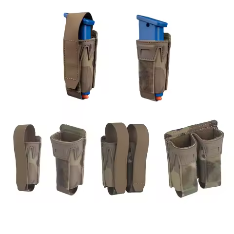 KZ Molle Single Double Pistol Mag Pouch Magazine Holster Mag Carrier Compatible With 9mm .40S&W .357