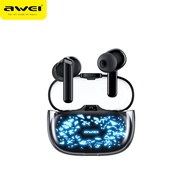 Awei T52 Pro ANC Bluethooth Earphone with Colorful Breathing Lamp Noice Cancellation ENC Earphones B