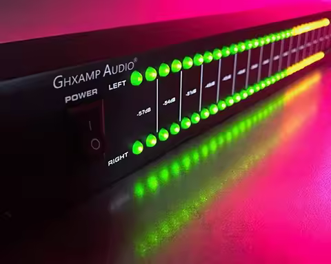 GHXAMP Professional Dual 40 LED Spectrum Stage Home Amplifier Speaker Audio Stereo Level Indicator -