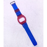 Bnb Gshock DW5600 RED BLUE Strap Besel Casio G-shock