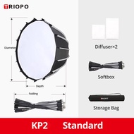 KP2 Triopo ร่มพาราโบลาลึกขนาด60ซม. 70ซม. 90ซม. 120ซม. ร่มทรงหกเหลี่ยมพับได้พร้อมตัวกระจายแสงสำหรับไฟ