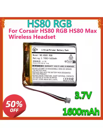 New High quality Replacement Battery For Corsair HS80 RGB HS80 Max Wireless Headset 3.7V 1600mAh Bat