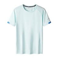 S-9XL Plus size Mens Cooling Ice Silk Running Shirts Quick Dry Short Sleeve Athletic Gym T-Shirt