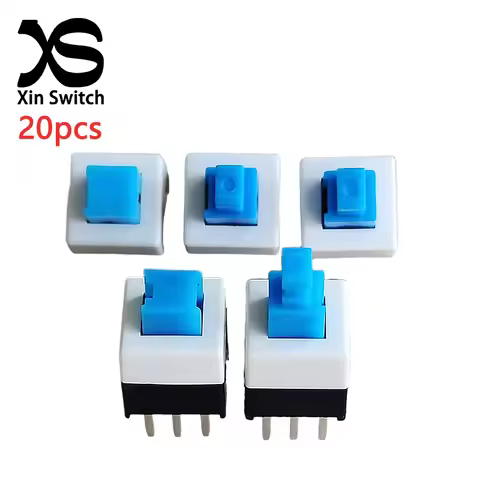 20PCS 7x7 Self Locking Minitype Power Button Switch KFT-7.0 High/Flat Head Single Row 2/3pin Double 