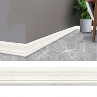 1 Roll 2.3 Meters 3D Self-Adhesive Embossed Waistline Wall Sticker, XPE Material, Floral Pattern, Eu