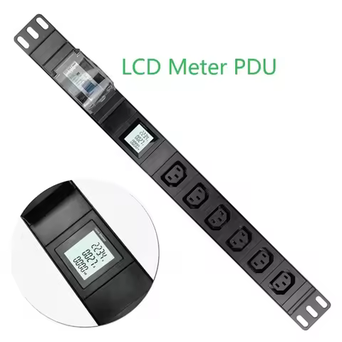 Customized C13 C19 PDU with LCD Meter 240V 30A Smart Power Distribution Unit Rack Mount ip PDU